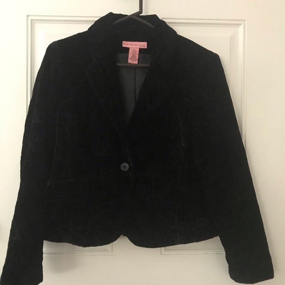 Ann Taylor LOFT Petites Black Velvet 1 Button Jacket Size 8P - Picture 5 of 5